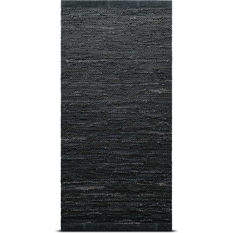 Leather Rug 75x300 cm, Dark Grey