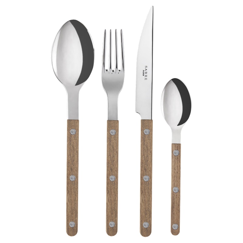 Bistrot Cutlery Set 24 Pieces, Teak