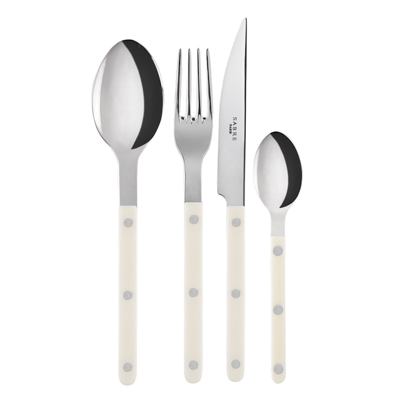 Bistrot Cutlery Set 24 Pieces, Ivory