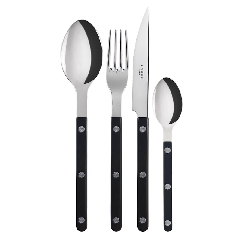 Bistrot Cutlery Set 24 Pieces, Black