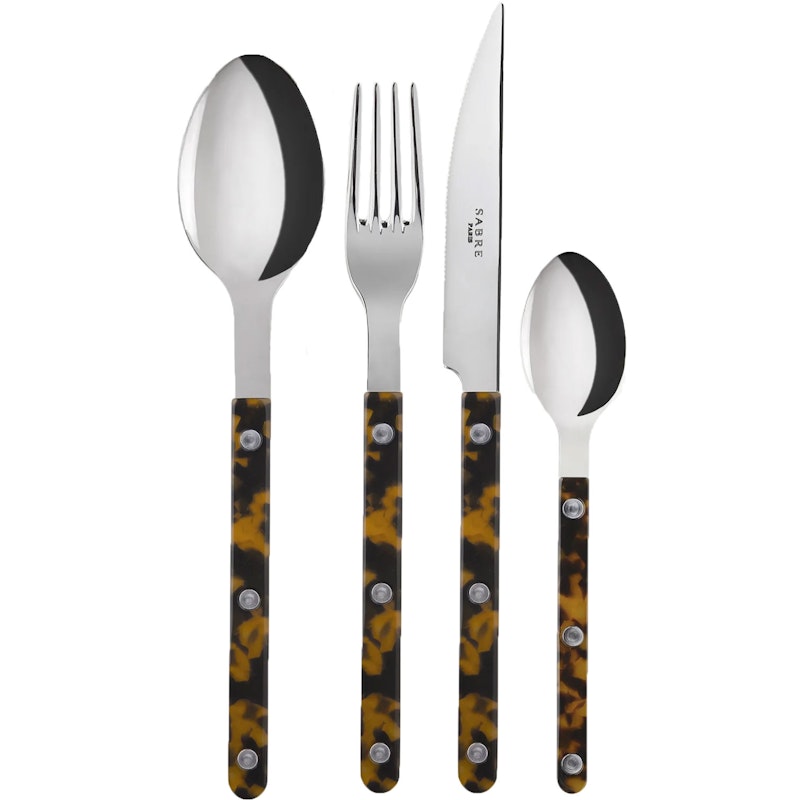 Bistrot Cutlery Set 4 Pieces, Faux Tortoise