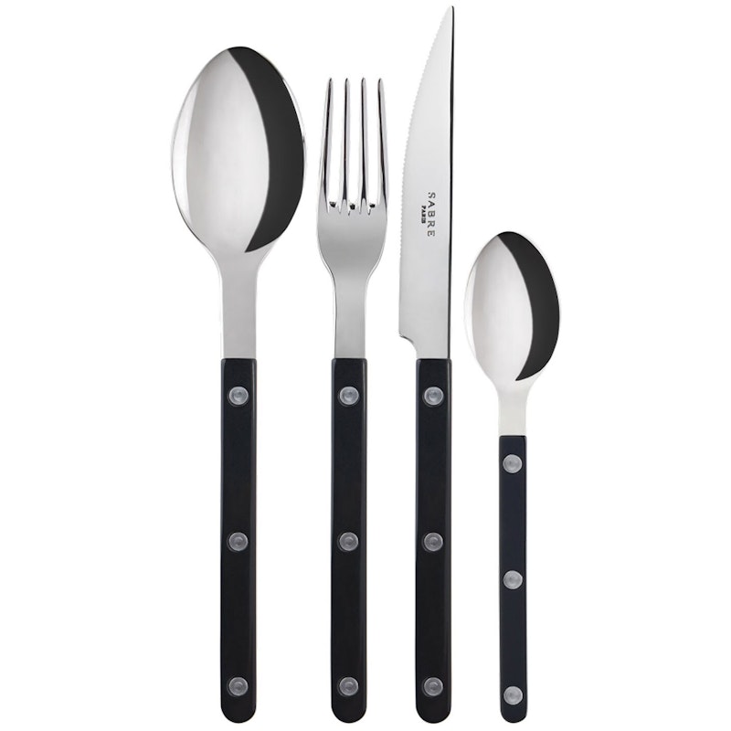 Bistrot Cutlery Set 4 Pieces, Black