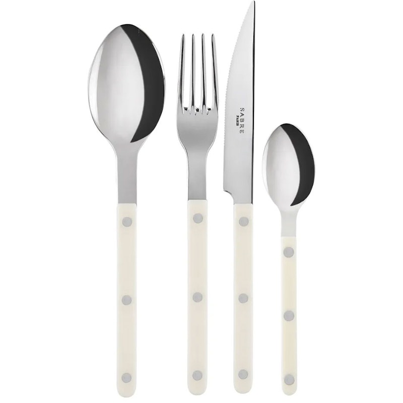 Bistrot Cutlery Set 4 Pieces, Ivory