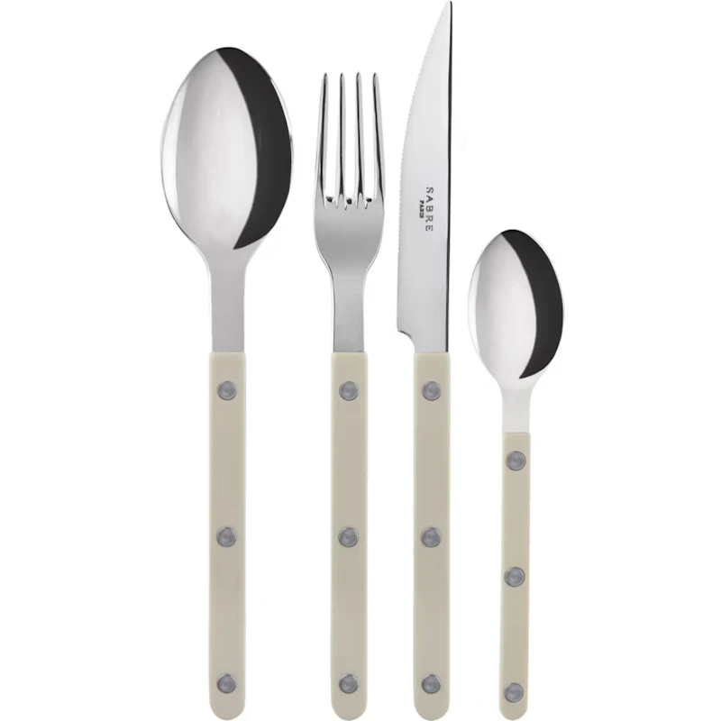 Bistrot Cutlery Set 24 Pieces, Light Khaki