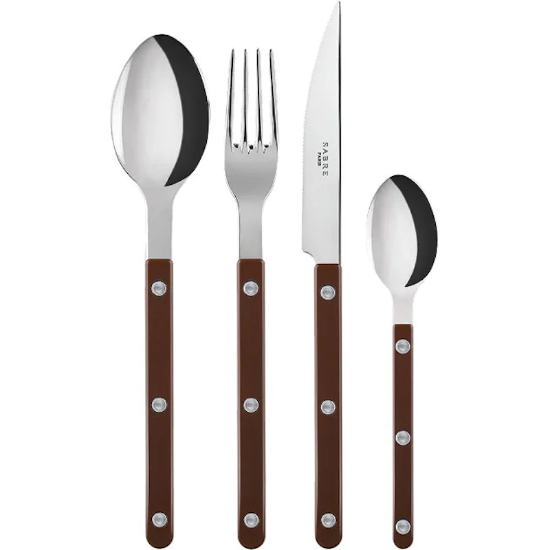 Bistrot Cutlery Set 24 Pieces, Chocolate