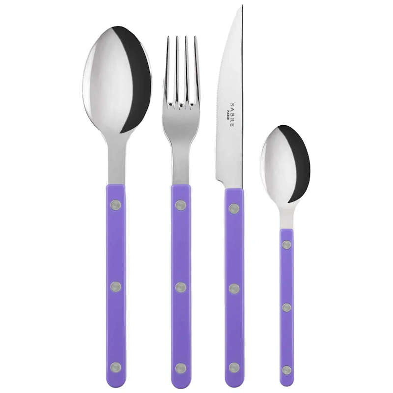 Bistrot Cutlery Set 4 Pieces, Mauve
