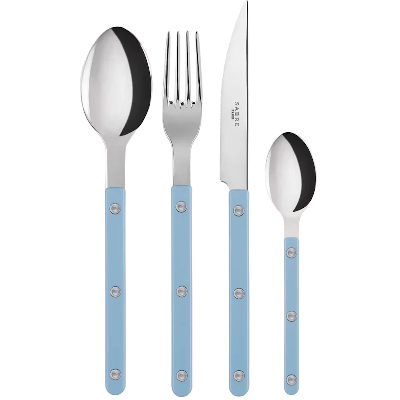 Bistrot Cutlery Set 4 Pieces, Pastel Blue