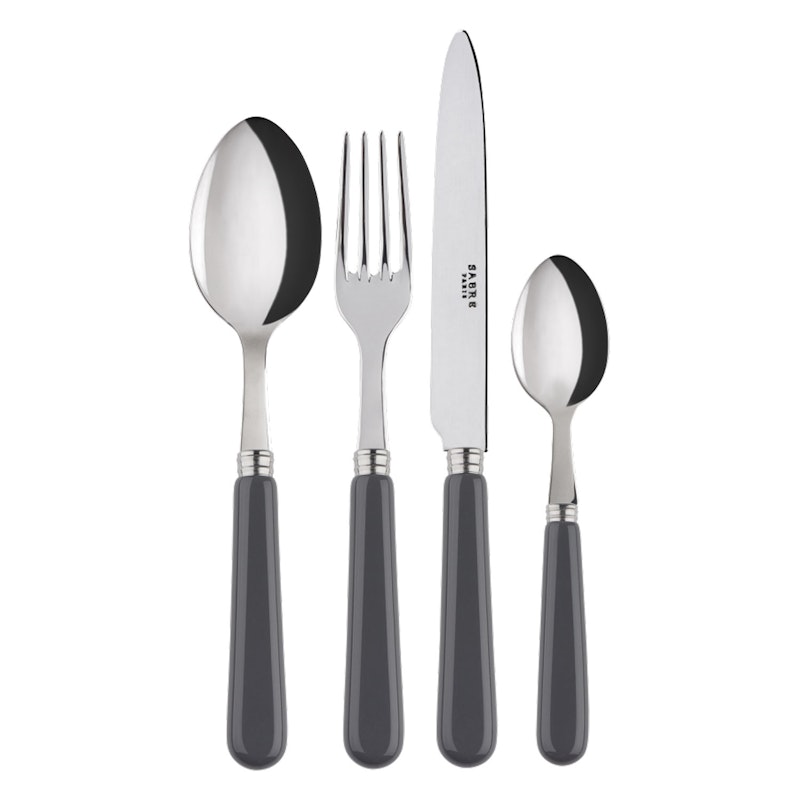 Cutlery Set 4 Pieces Pop Unis Anthracite Sabre Paris