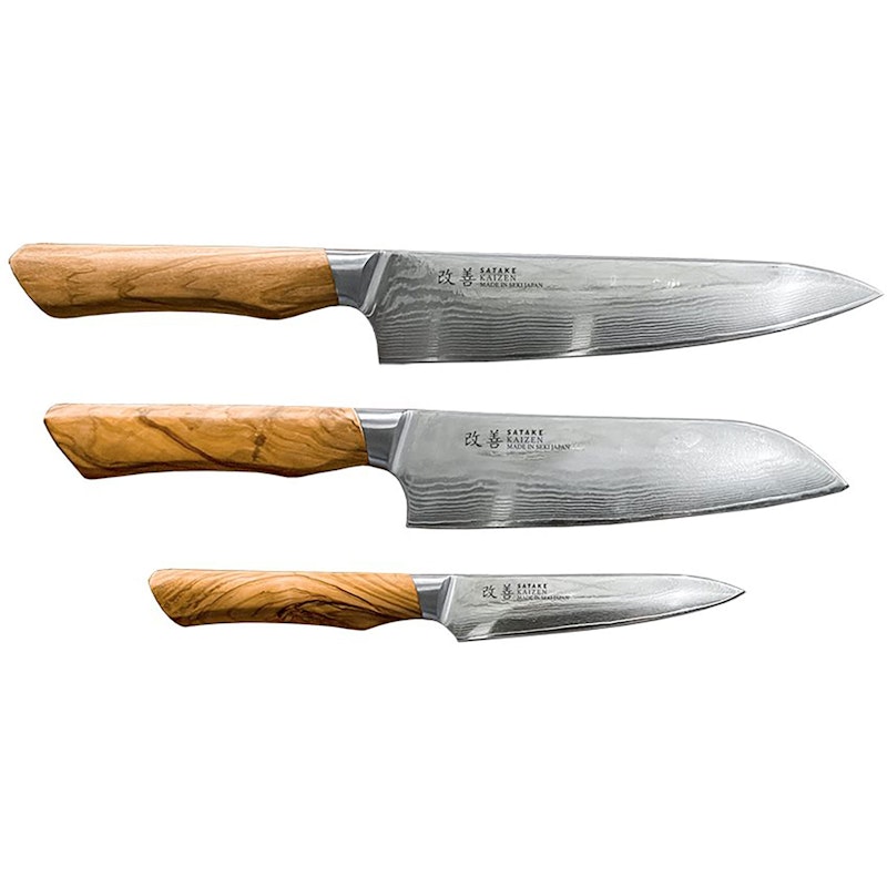 Kaizen Knife Set 3-pack Gyuto 21 cm, Santoku 18 cm & Petty 12 cm