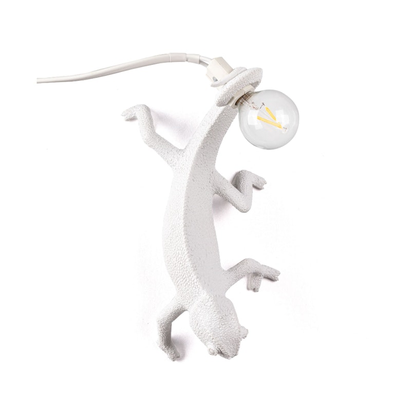 Chameleon Lamp Going Down Wall Lamp, White