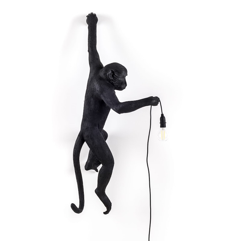 Monkey Lamp Outdoor Hanging Version Left, Black