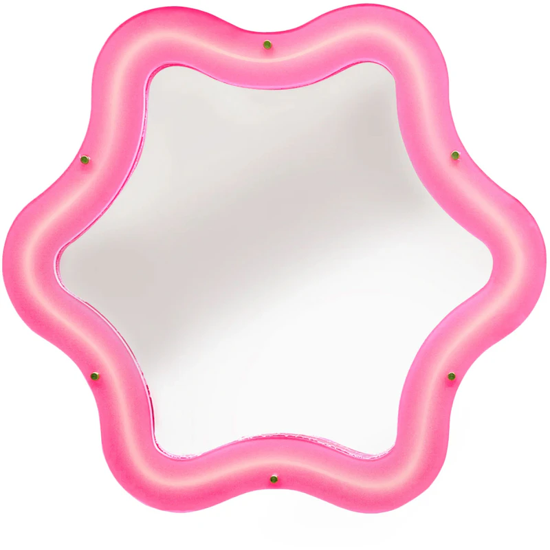 Supercurve Tiny Flower Mirror, Pink