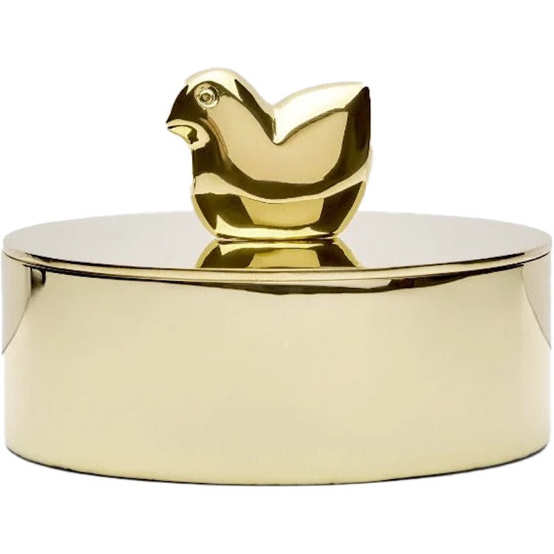 Lisa Larson X Skultuna Box With Dove, Brass