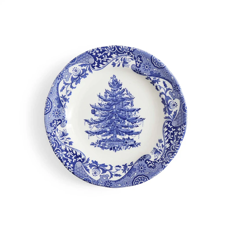 Blue Italian Christmas Side Plate 20 cm, Blue
