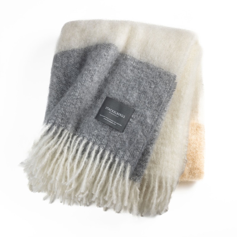 Mohair Blanket Rolled Fringe 130x170 cm, Camel