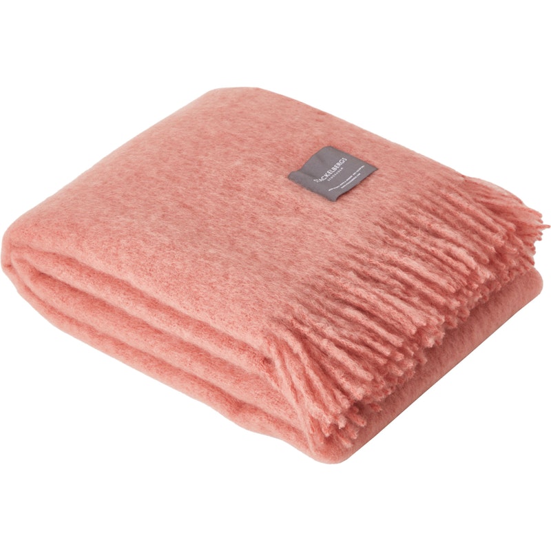 Mohair Blanket Rolled Fringe 130x170 cm, Antique Rose