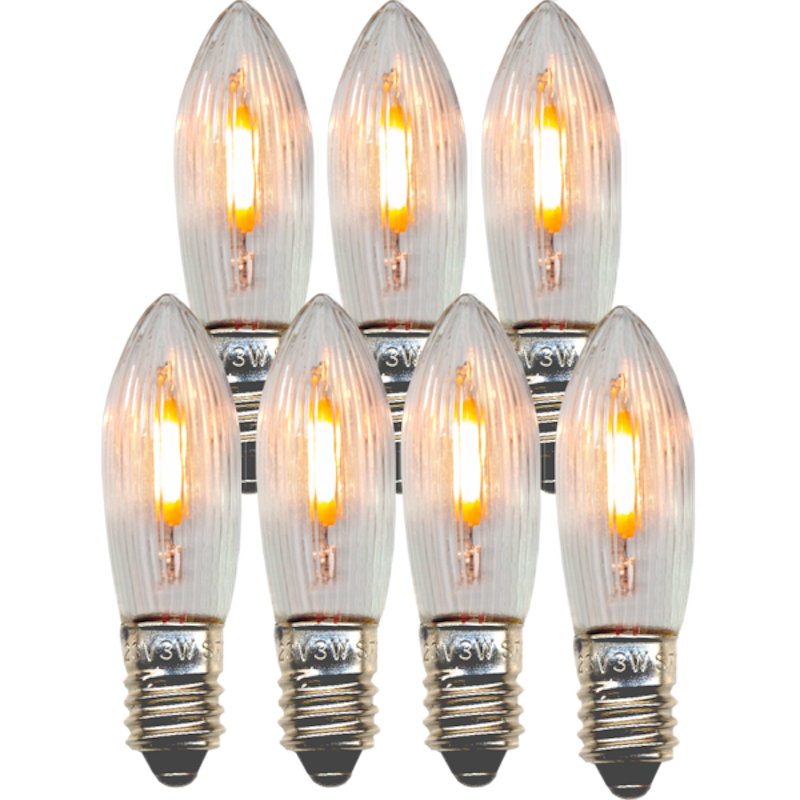 LED Filament Universal Light Source E10 0.5W 11lm 2100K 7-pack, Clear