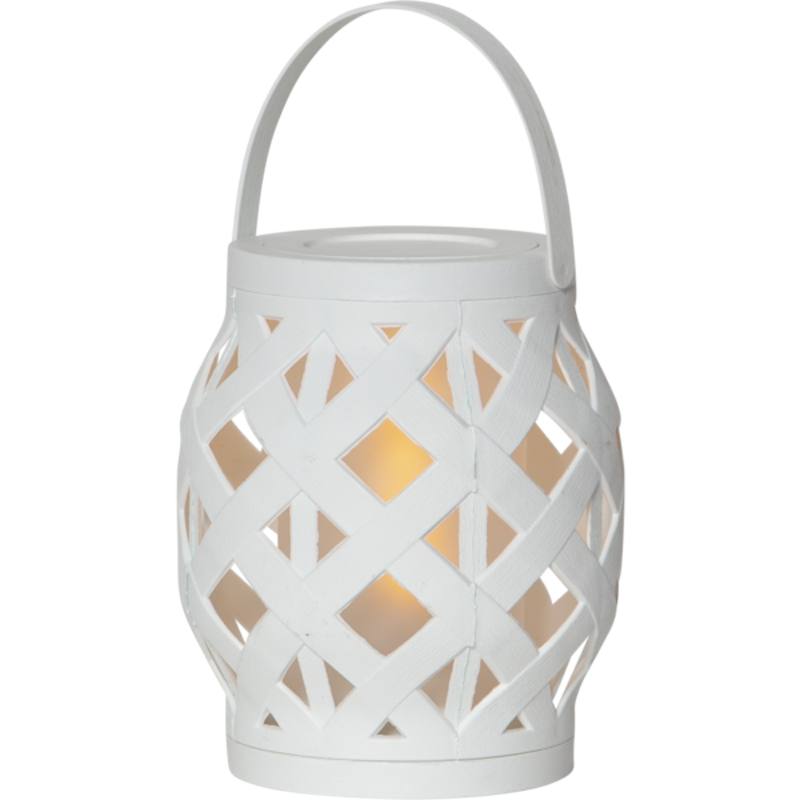 Flame Lantern 16 cm, White