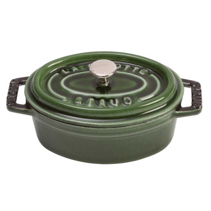 Oval Casserole in Cast Iron 5,5 L, Basil Green