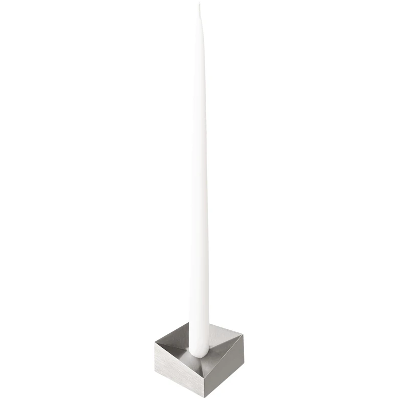 Reflect Candle Holder Small, Brushed Chrome