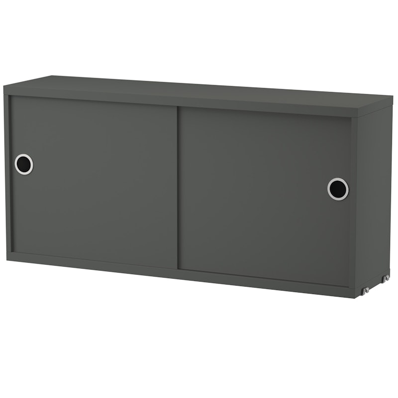 String Cabinet With Sliding Doors 20x78 cm, Dark Grey