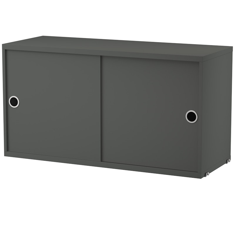 String Cabinet With Sliding Doors 30x78 cm, Dark Grey