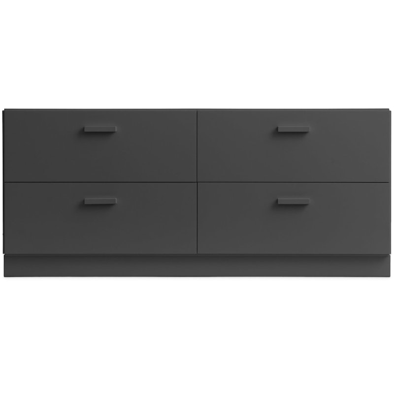 Relief Chest Of Drawers Low With Plinth, Grey