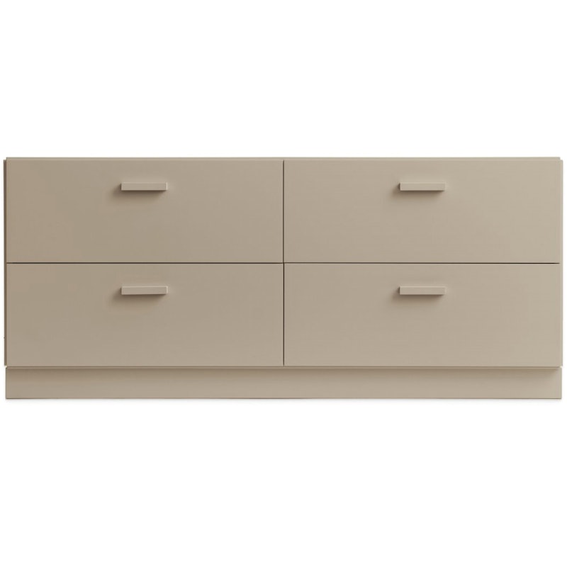 Relief Chest Of Drawers Low With Plinth, Beige