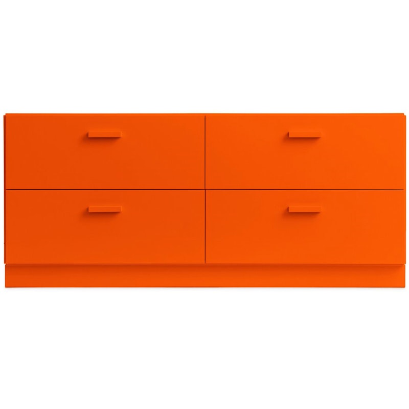 Relief Chest Of Drawers Low With Plinth, Orange