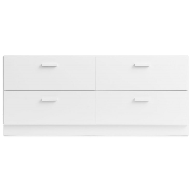 Relief Chest Of Drawers Low With Plinth, White