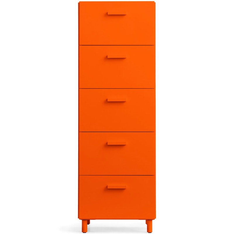 Relief Chest Of Drawers Tall With Legs, Orange