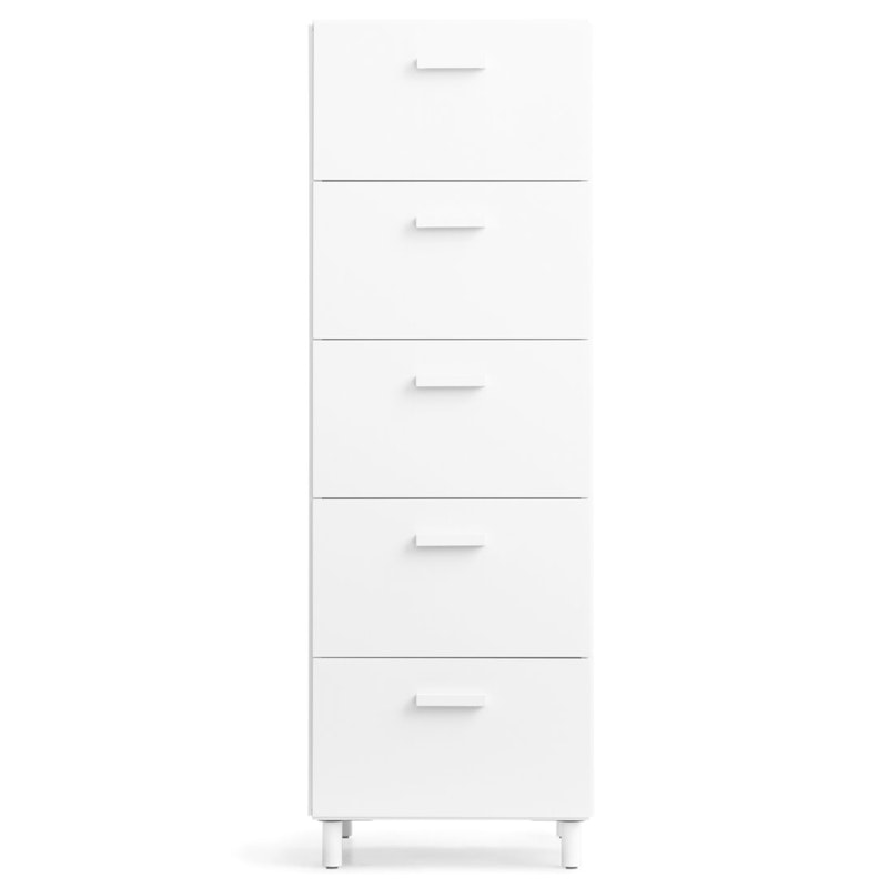 Relief Chest Of Drawers Tall With Legs, White