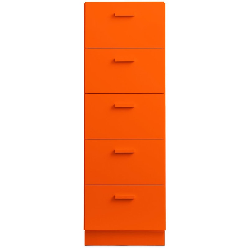 Relief Chest Of Drawers Tall With Plinth, Orange