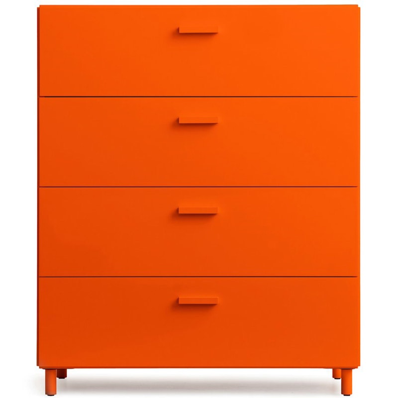 Relief Chest Of Drawers Wide With Legs, Orange