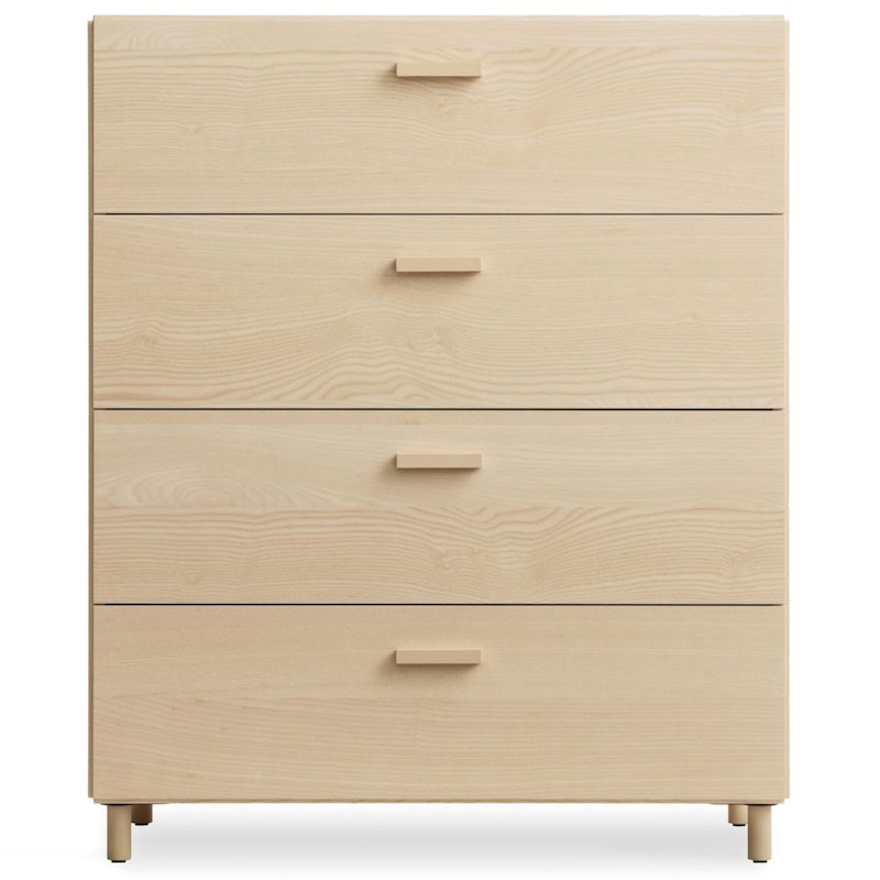 Relief Chest Of Drawers Wide With Legs, Ash