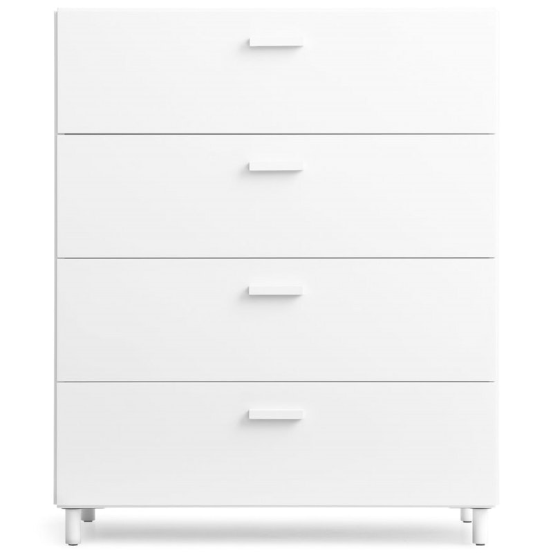 Relief Chest Of Drawers Wide With Legs, White