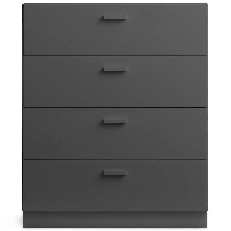 Relief Chest Of Drawers Wide With Plinth, Grey