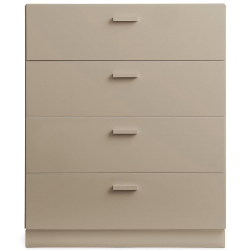 Relief Chest Of Drawers Wide With Plinth, Beige