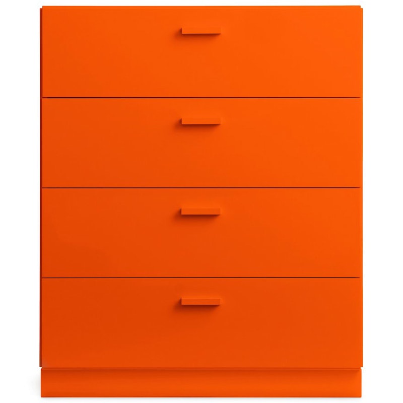 Relief Chest Of Drawers Wide With Plinth, Orange