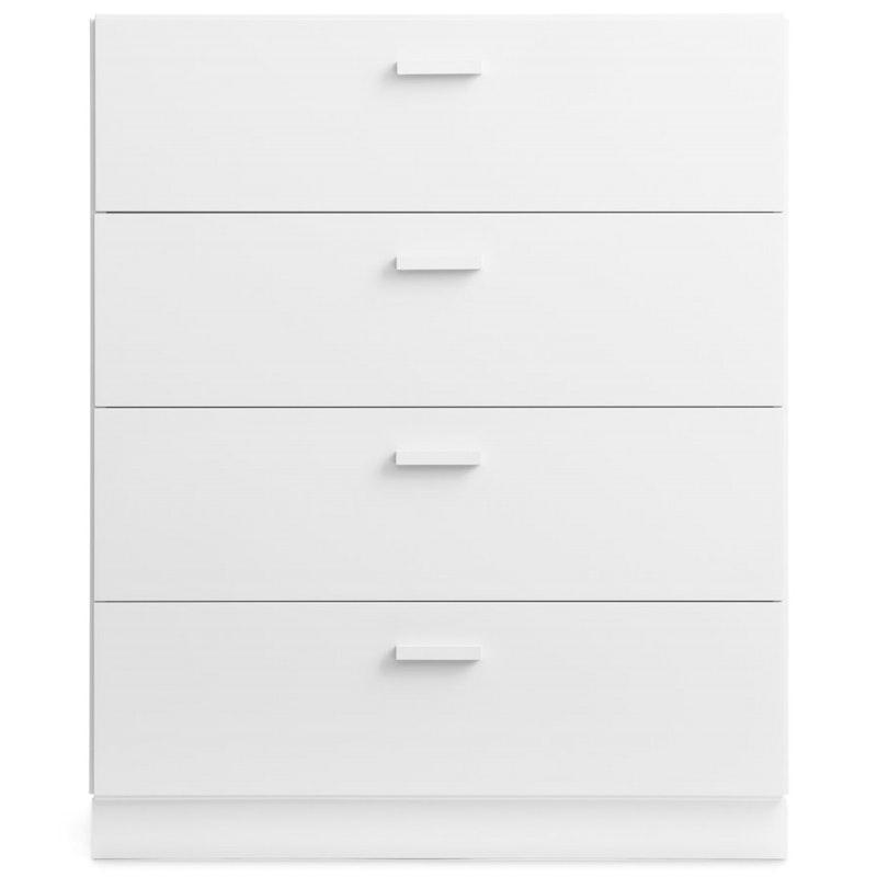 Relief Chest Of Drawers Wide With Plinth, White