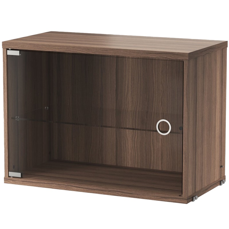 String Cabinet With Glass Door 30x58 cm, Walnut