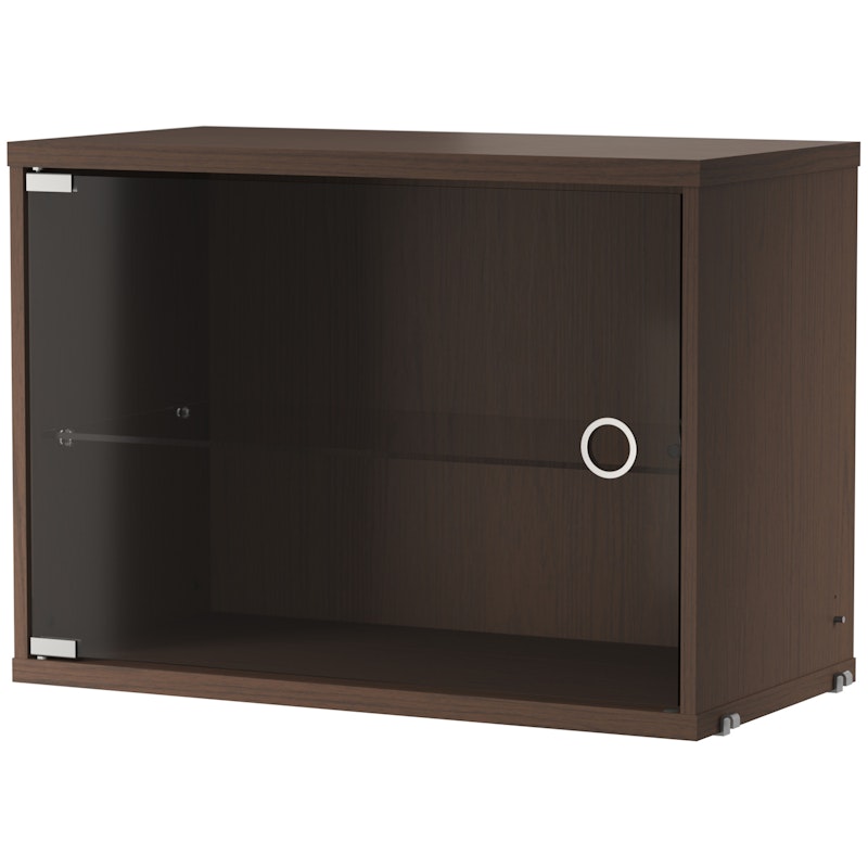 String Cabinet With Glass Door 30x58 cm, Dark Oak