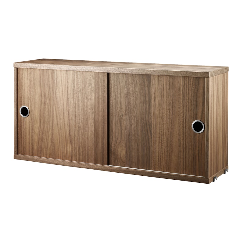 String Cabinet With Sliding Doors 20x78 cm, Walnut