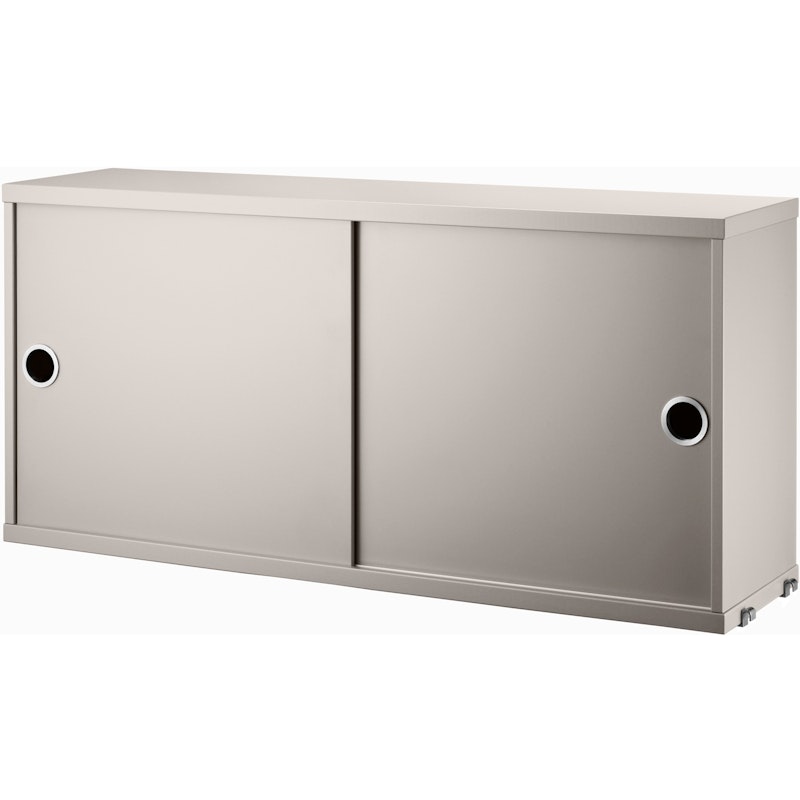 String Cabinet With Sliding Doors 30x78 cm, Beige