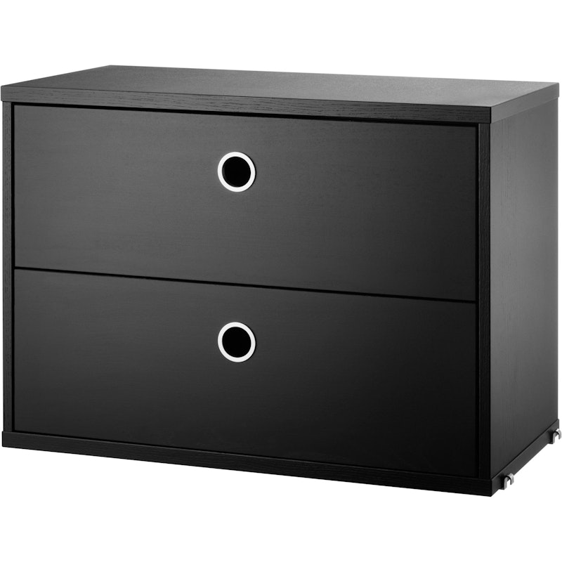 String Chest Of Drawers 58x30 cm, Black Ash