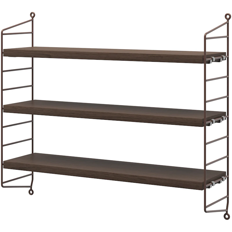 String Pocket Shelf, Dark Oak / Dark Brown