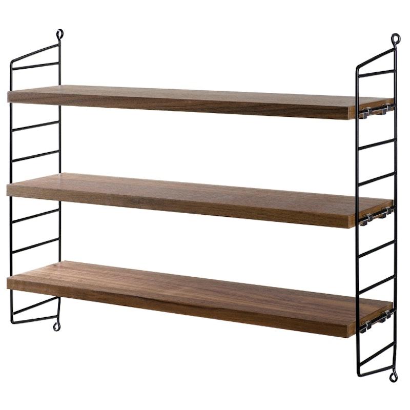 String Pocket Shelf, Walnut / Black