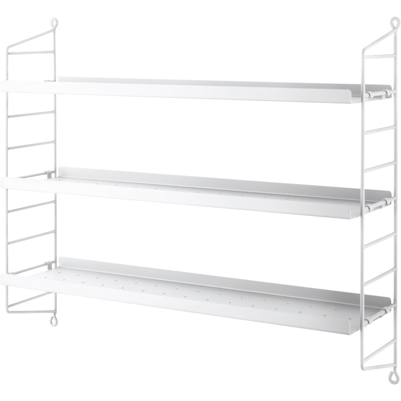 String Pocket Shelf Metal, White