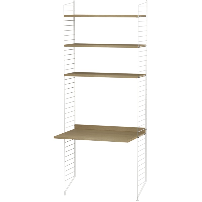 String Shelf Combination A Workspace, White / Oak