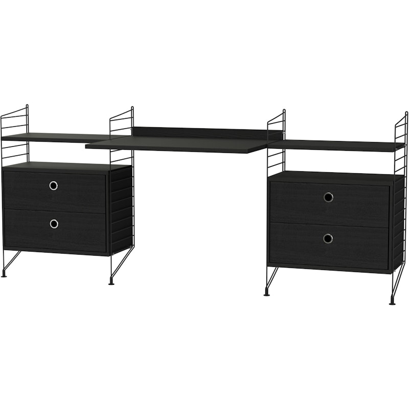 String Shelf Combination C Workplace, Black